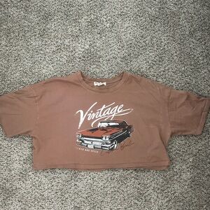 Vintage Car Cropped Tee